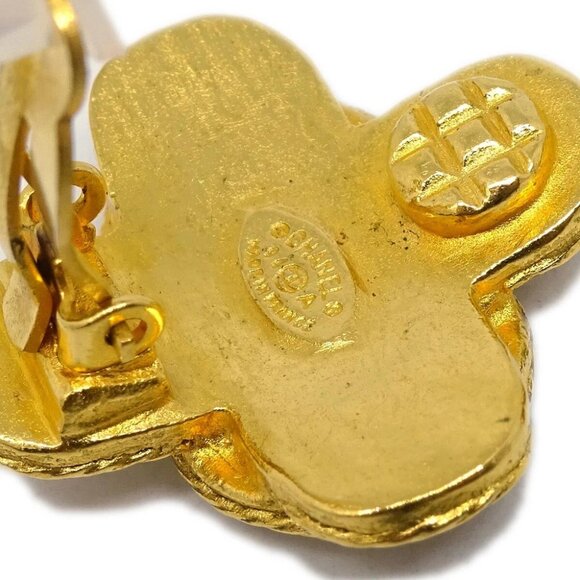 Chanel Clover CC Earrings Clip-On Gold 94A 185008 - Picture 4 of 4